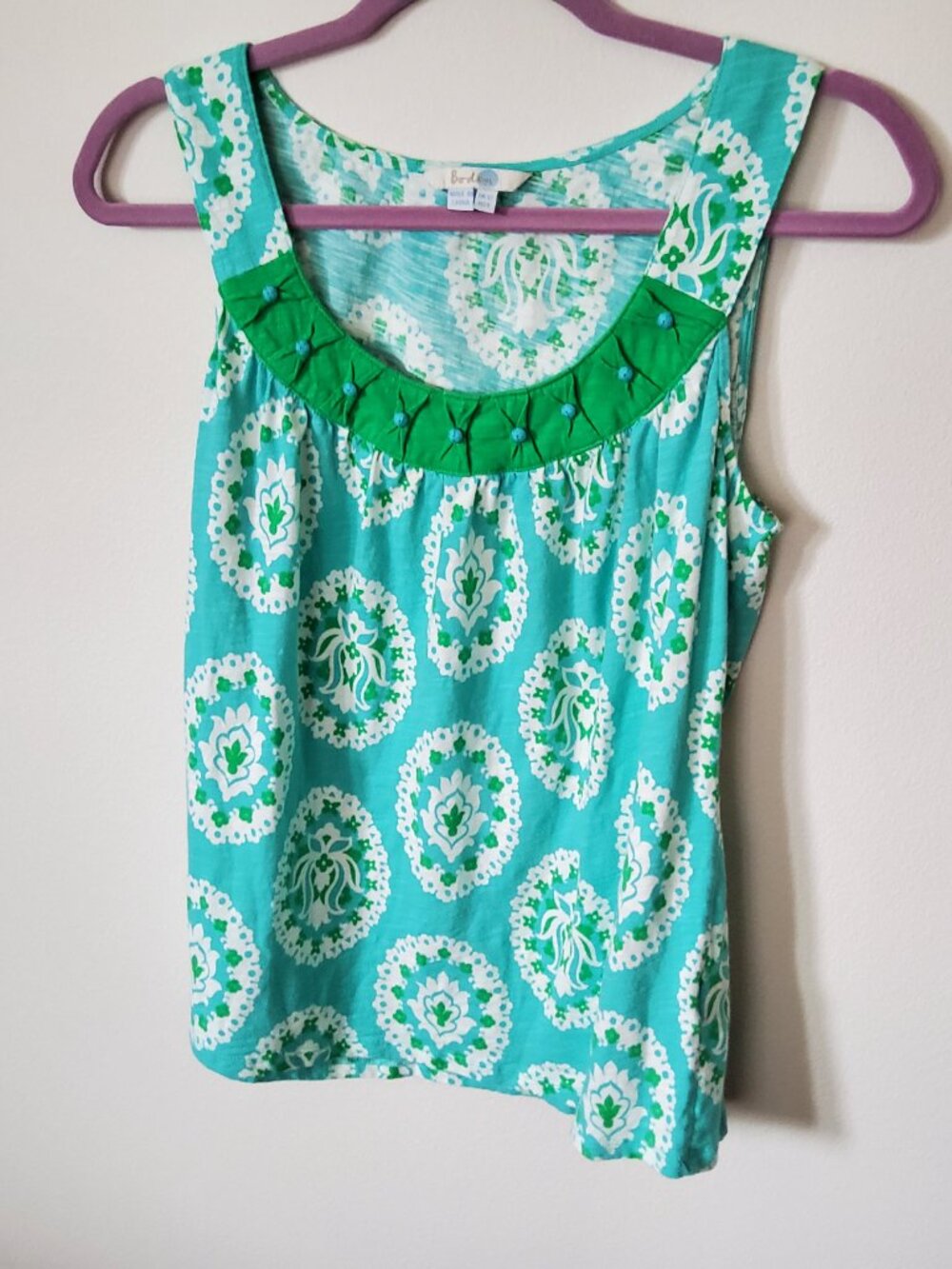 Boden Floral Scoop neck tank top size 8